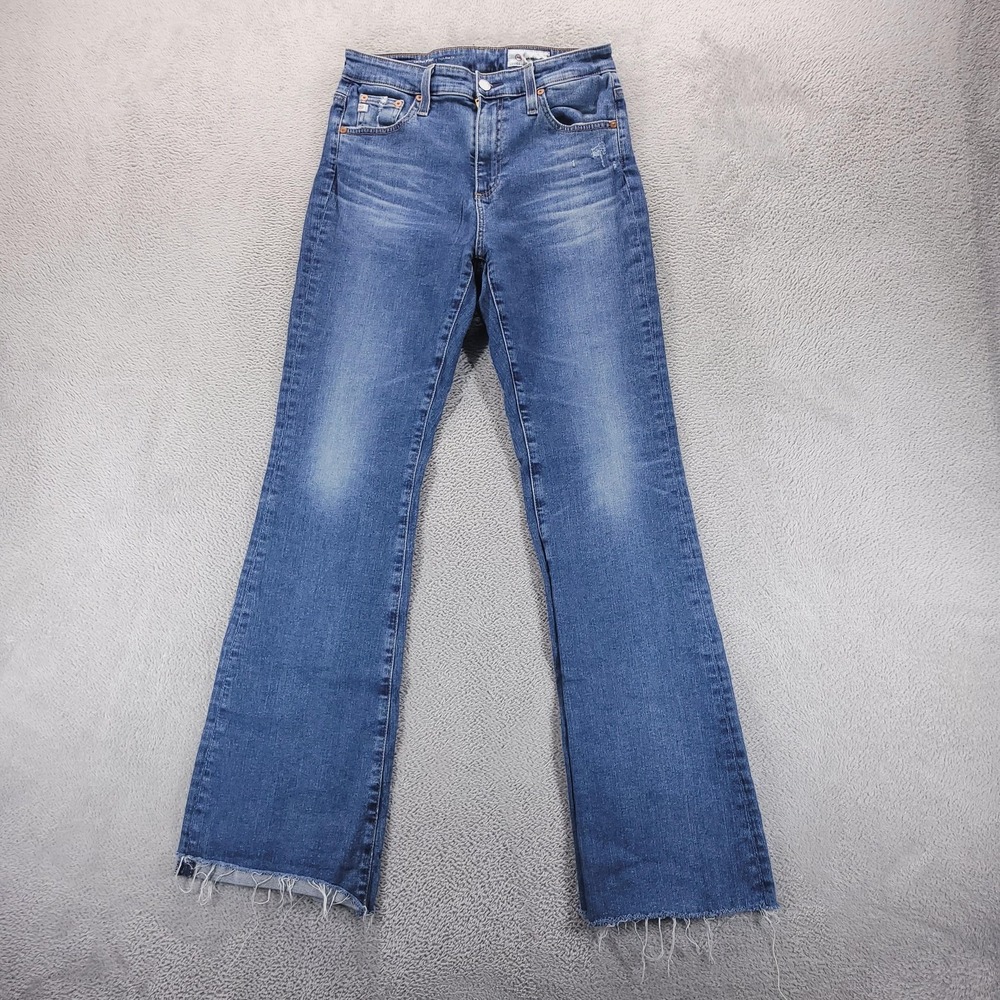 AG Jeans Womens 28 Blue Farrah Bootcut High Rise Ankle Fray Japanese Denim